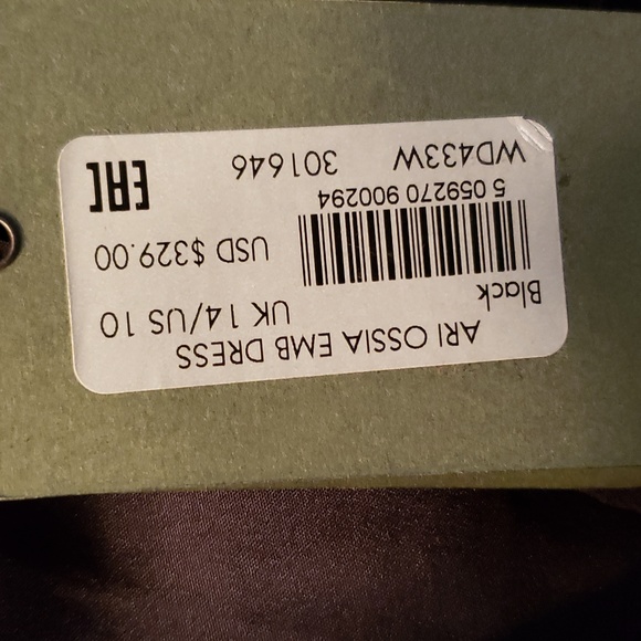 All Saints black Ari Ossia Embroidered Wrap Dress US 10 NWT $329 goth Wednesday - Picture 3 of 7